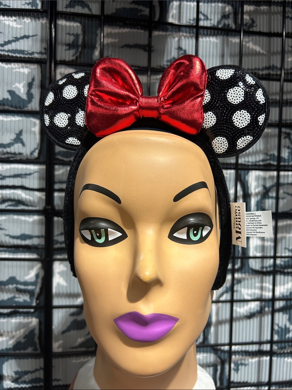Kids Polka Dot Minnie Mouse Headband with Red Bow